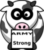 Cow With Box Army Strong Clip Art