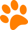 Orange Paw Print Clip Art