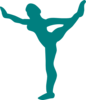 Stretching - Teal Clip Art