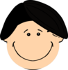 Smiling Dark Hair Boy Clip Art