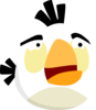 White Angry Bird Without Outlines (squawking) Clip Art