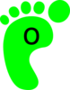 Left Footprint Green O Clip Art
