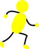 Yellow Man Running Clip Art