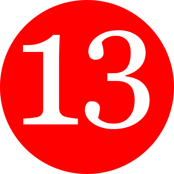 Red, Rounded,with Number 13 Clip Art at Clker.com - vector clip art ...