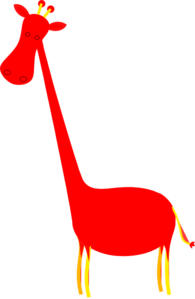 Red Giraffe Clip Art