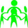Green Holding People Clip Art