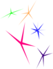Colored Sparkles Top Right Clip Art