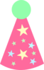 Pink Star Party Hat Clip Art