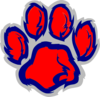 Blue Red Tiger Paw Clip Art