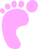 Left Pink Footprint Clip Art