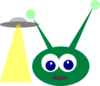 Green Alien With Ufo Clip Art
