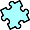 Cyan Puzzle Piece Clip Art