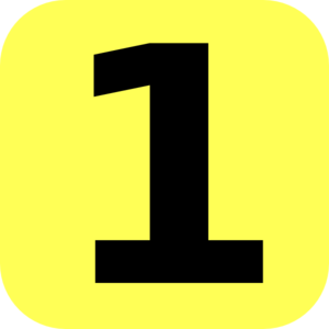 Yellow Rounded Number 1 Clip Art