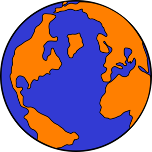 Orange And Blue Globe Clip Art