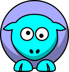 Sheep 2 Toned Blues Looking Crossed-eyed Clip Art