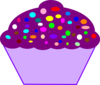 Cupcake, Purple Wrapper Clip Art