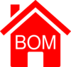 Simple Red Bom House Clip Art