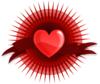 Beautiful Heart With Ribbon And Rays Clip Art