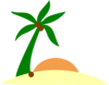 Palm Tree On Island Clip Art