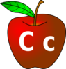 Apple With C C Clip Art