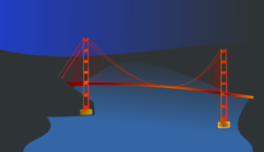 Golden Gate Bridge By Night Clip Art