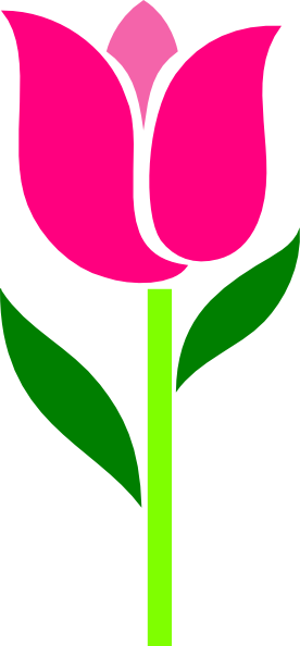 Pink Tulip Leaves Askew Clip Art at Clker.com - vector clip art online