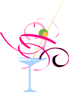 Pink And Blue Martini Clip Art
