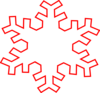 Red Snowflake Outline Clip Art