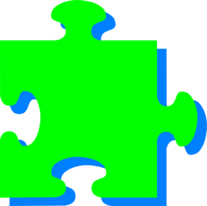 Green N Blue Puzzle Clip Art