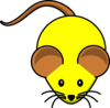 Yellow Mouse W/ Brown Ears Clip Art