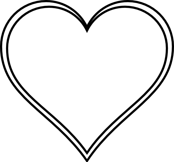 Double Outline Heart Without Excess White Around It Clip Art at Clker