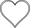 Double Outline Heart Without Excess White Around It Clip Art