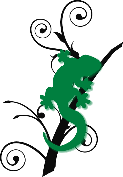 Gecko On Branch Clip Art at Clker.com - vector clip art online, royalty ...