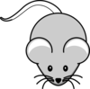 Grey Mouse White Ears Clip Art