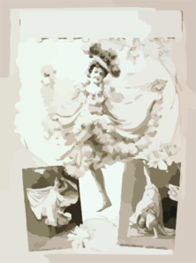 [woman Dancing In Two Scenes, Performing Acrobatics In Third] Clip Art