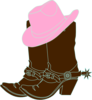 Cowgirl Boots And Pink Cowgirl Hat Clip Art