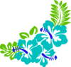 Blue Green Tropical Flowers Clip Art