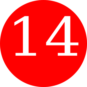 Red, Rounded,with Number 12 Clip Art