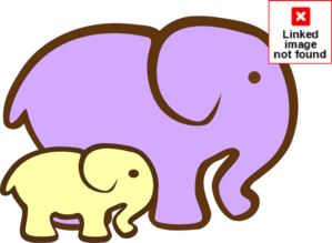 Purple Elephant Mom And Baby Clip Art