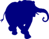 Elephant Silhouette Blue Clip Art