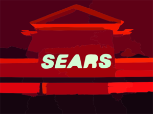 Sears At Night South Face From Roof Of Parkade Richmond Vector Clip Art