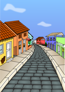 Village With Brick Road Clip Art at Clker.com - vector clip art online