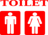 Red & White Toilet Sign Clip Art