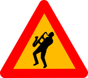 Jazz Musician Road Sign Triangle Clip Art