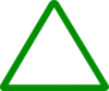 Thin Green Triangular Sign Clip Art