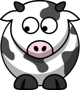 Cow Looking Down Right Clip Art
