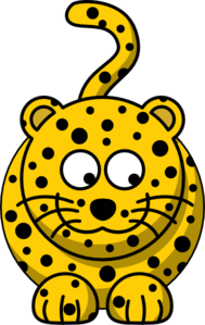 Leopard Looking Right-down Clip Art