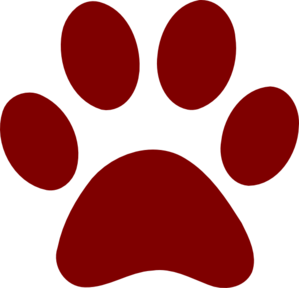 Dark Red Paw Print Clip Art at Clker.com - vector clip art online