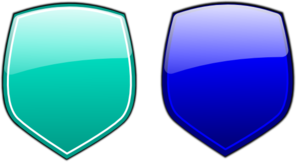 Pink Blue Glossy Shields Clip Art