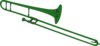 Green Trombone Clip Art